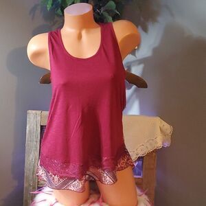 Vanity crochet aztec tank top M EUC